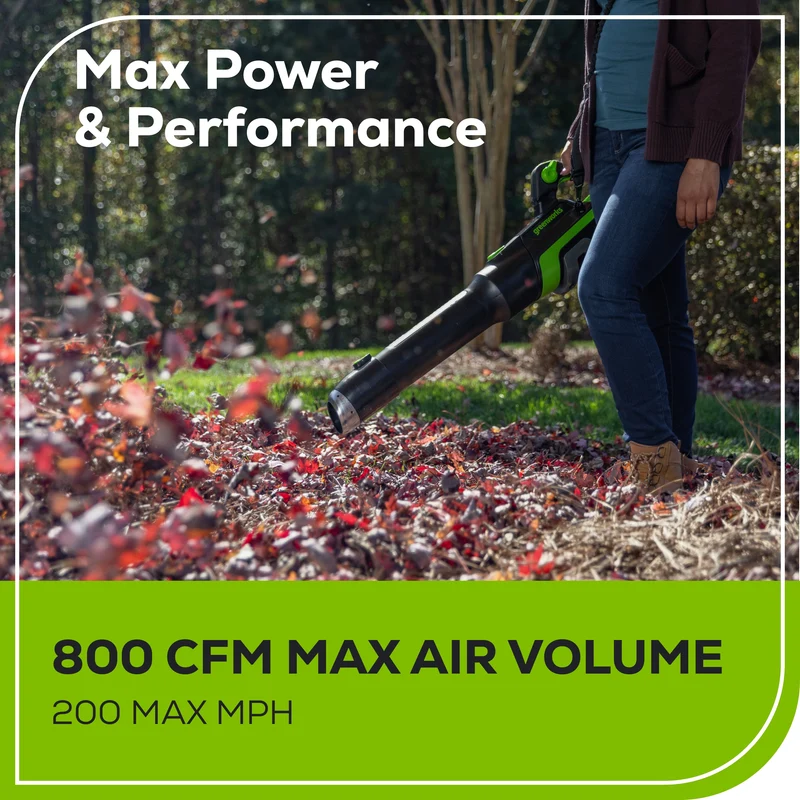 80V 800 CFM Brushless Blower & 17" Front Mount String Trimmer Combo Kit, 2.5Ah Battery and Charger Included
