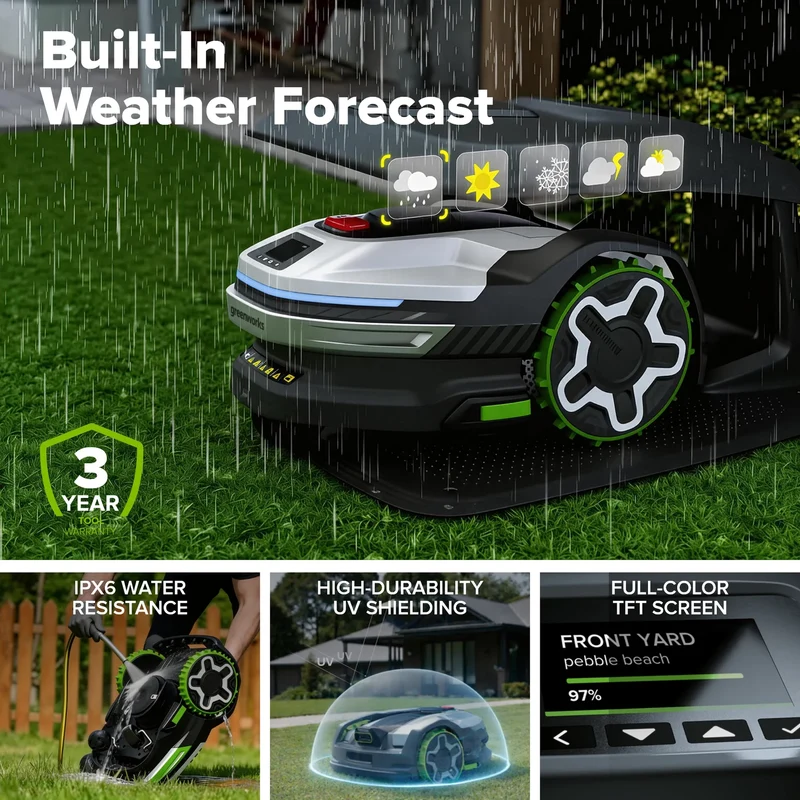 AiMowbot C20Z Wire-Free RTKVision Robotic Mower | 1/2 Acre, 4-Wheel Version