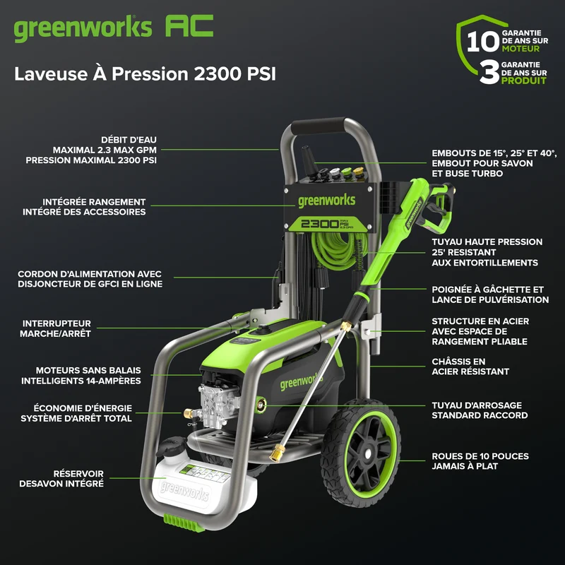 2300 PSI 2.3 GPM Brushless Electric Pressure Washer