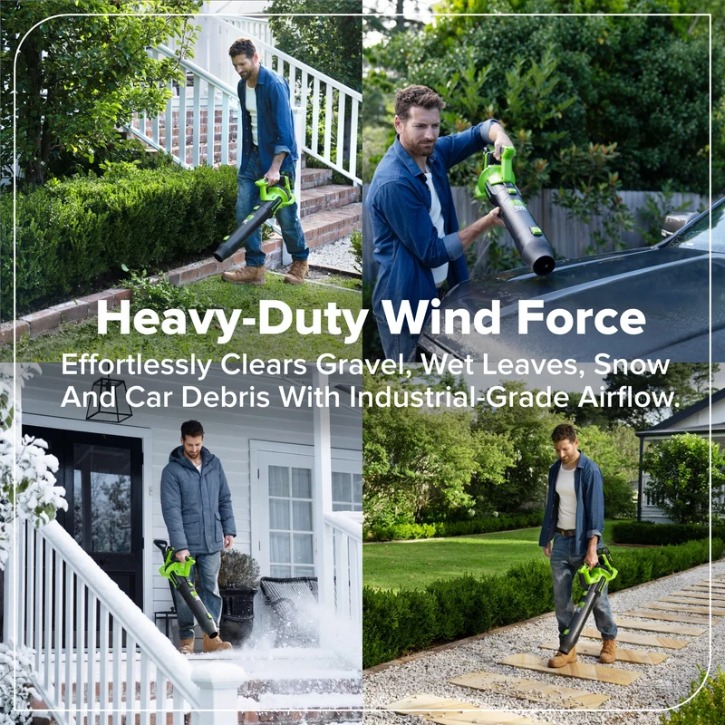 24V 12" Brushless String Trimmer & 515 CFM Blower, 3.0Ah Battery, 65W Type-C Charger and 3-FT Cable Included