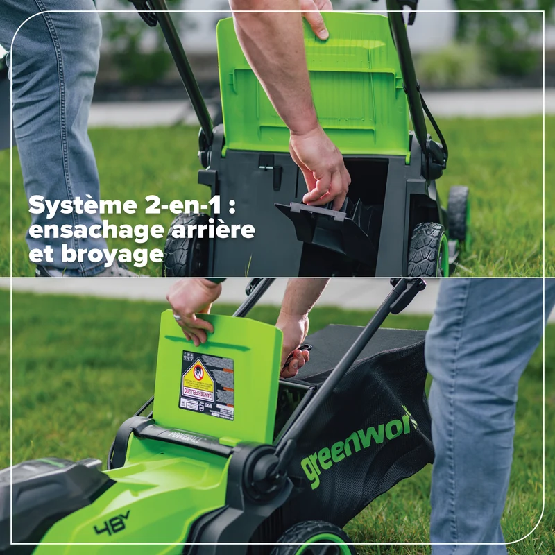 48V (24V x 2) 17" Brushless Lawn Mower, (2) 4.0Ah Batteries & Dual-Port Charger Included