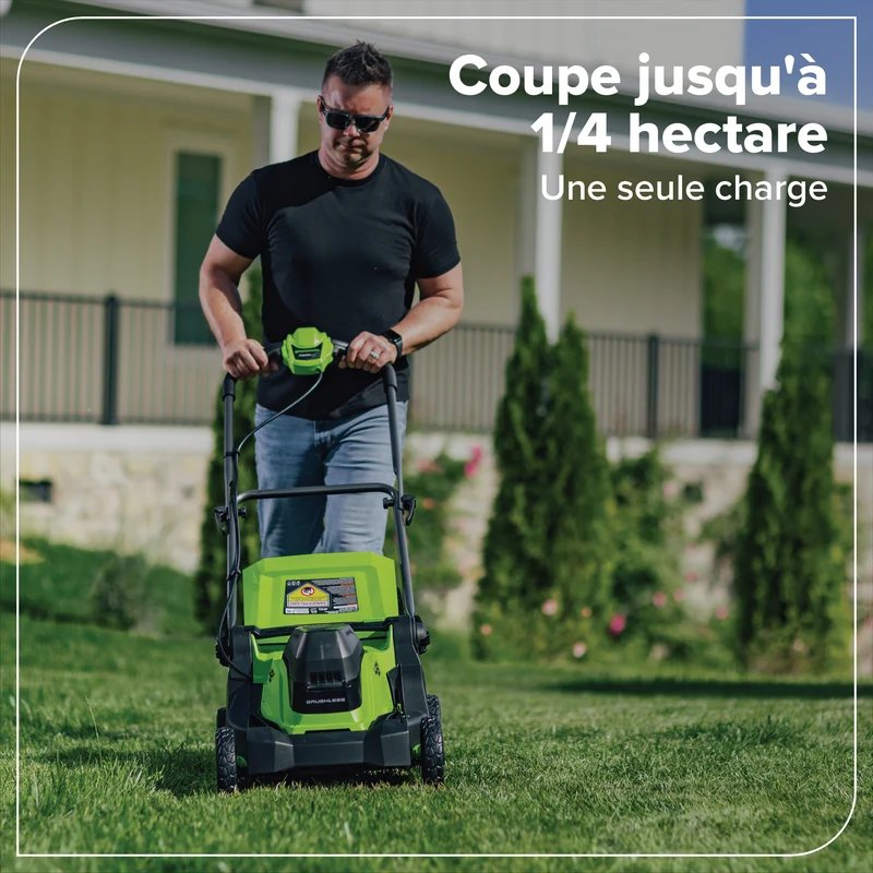 48V (24V x 2) 17" Brushless Lawn Mower, (2) 4.0Ah Batteries & Dual-Port Charger Included