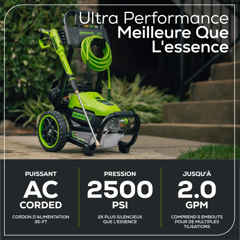 2500 PSI 2.0 GPM Brushless Electric Pressure Washer