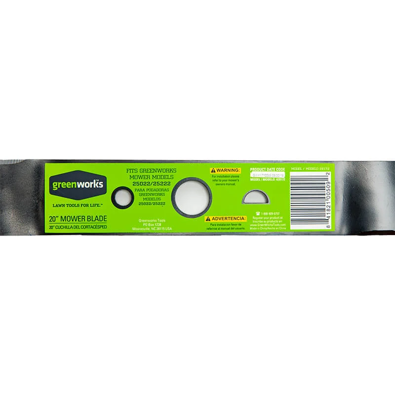 20" Replacement Lawn Mower Blade
