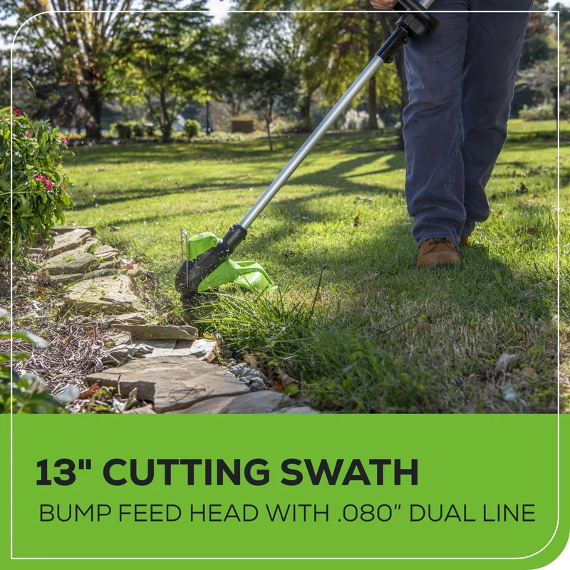 60V 13" Cordless String Trimmer & Leaf Blower Combo Kit, 4.0 Ah Battery and Charger Included