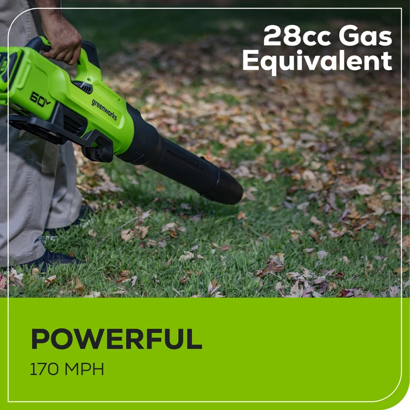 60V 16" String Trimmer & 630 CFM - 170 MPH Blower Combo, 2.5Ah Battery and 3A Charger Included