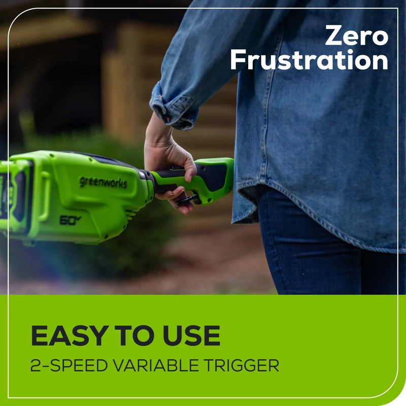 60V 16" String Trimmer & 630 CFM - 170 MPH Blower Combo, 2.5Ah Battery and 3A Charger Included