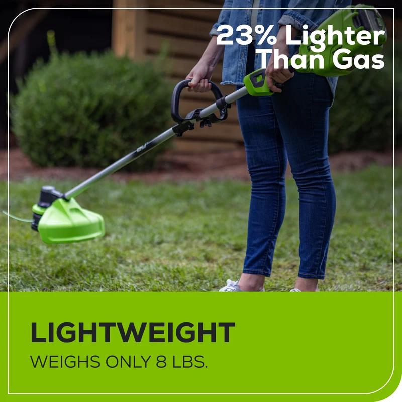 60V 16" String Trimmer & 630 CFM - 170 MPH Blower Combo, 2.5Ah Battery and 3A Charger Included