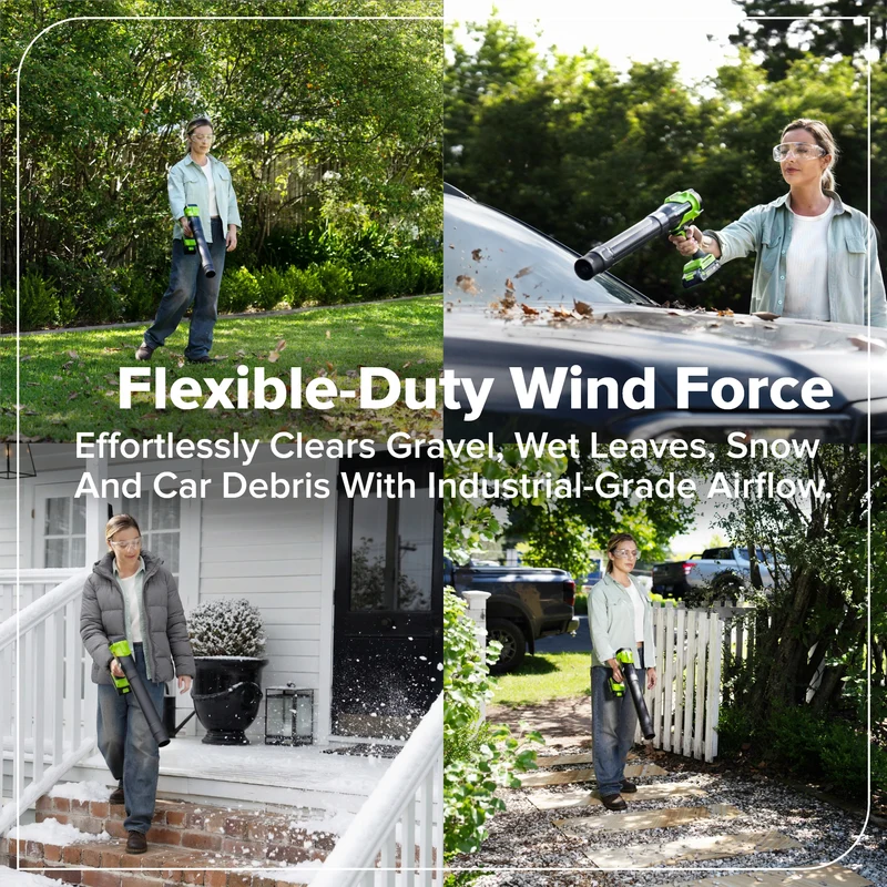24V 12" Brushless String Trimmer & 270 CFM Blower, 2.0Ah Battery with 30W Type-C Charger and 3-FT Cables Included