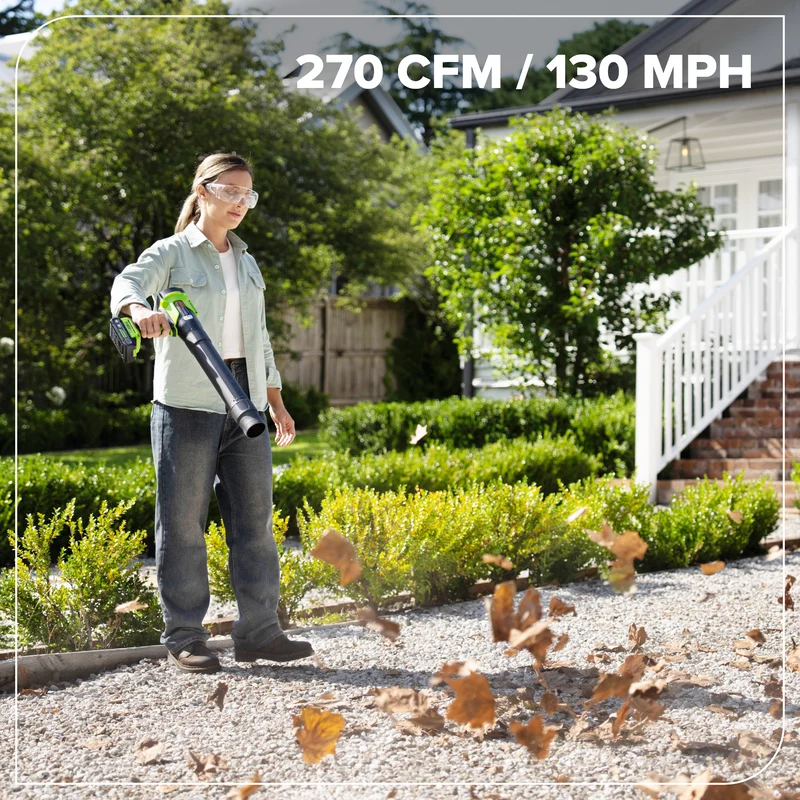 24V 12" Brushless String Trimmer & 270 CFM Blower, 2.0Ah Battery with 30W Type-C Charger and 3-FT Cables Included