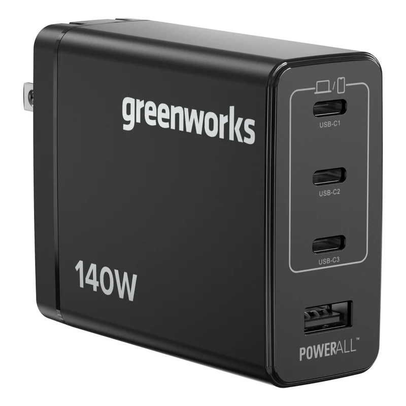 Greenworks POWERALL 140W Charger, (3) USB-C Ports and USB-A Port