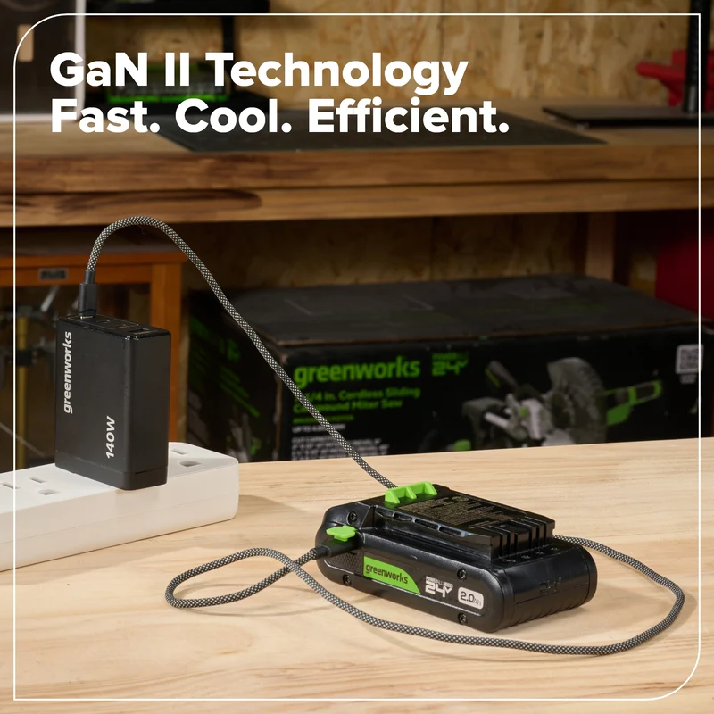 Greenworks POWERALL 140W Charger, (3) USB-C Ports and USB-A Port