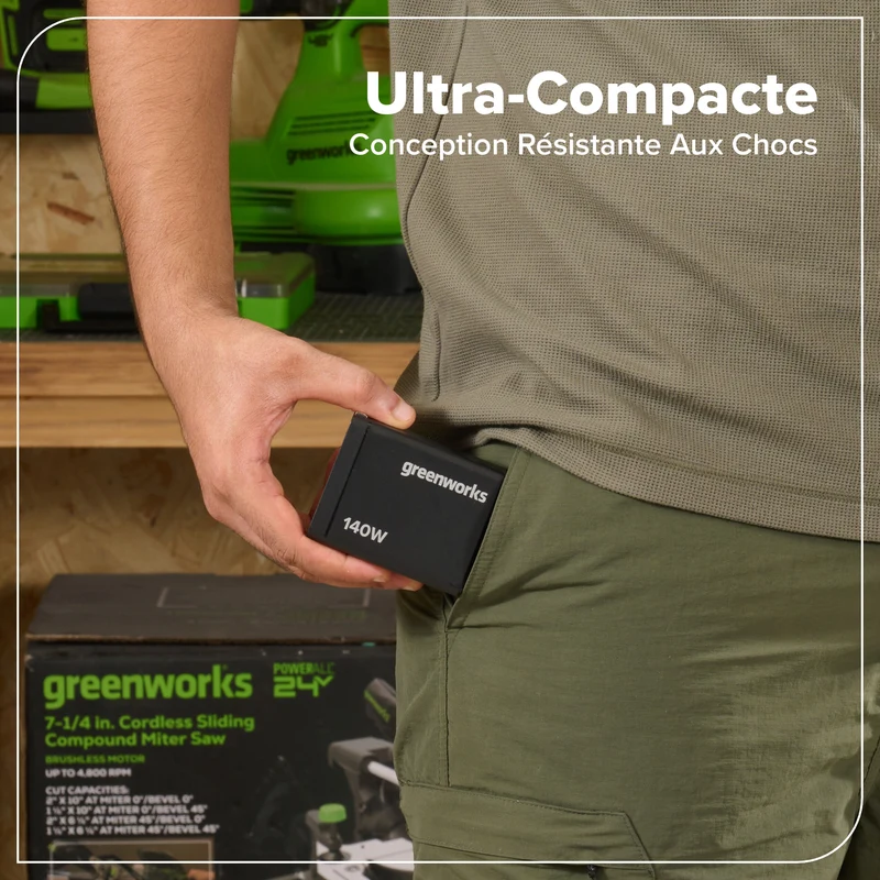 Greenworks POWERALL 140W Charger, (3) USB-C Ports and USB-A Port