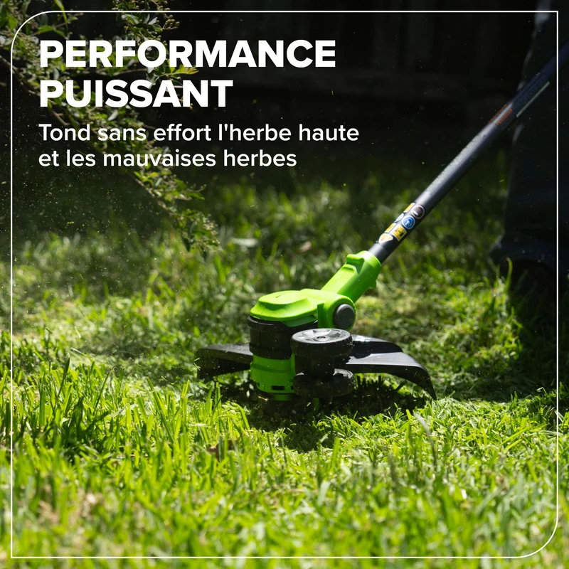 24V 13" Brushless String Trimmer, 4.0Ah 21700 Battery and 65W Type-C Charger with 3-FT Cable Included