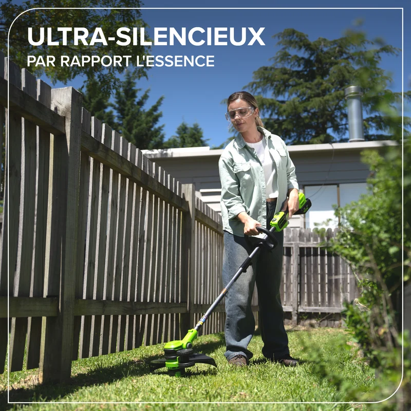 24V 13" Brushless String Trimmer, 4.0Ah 21700 Battery and 65W Type-C Charger with 3-FT Cable Included