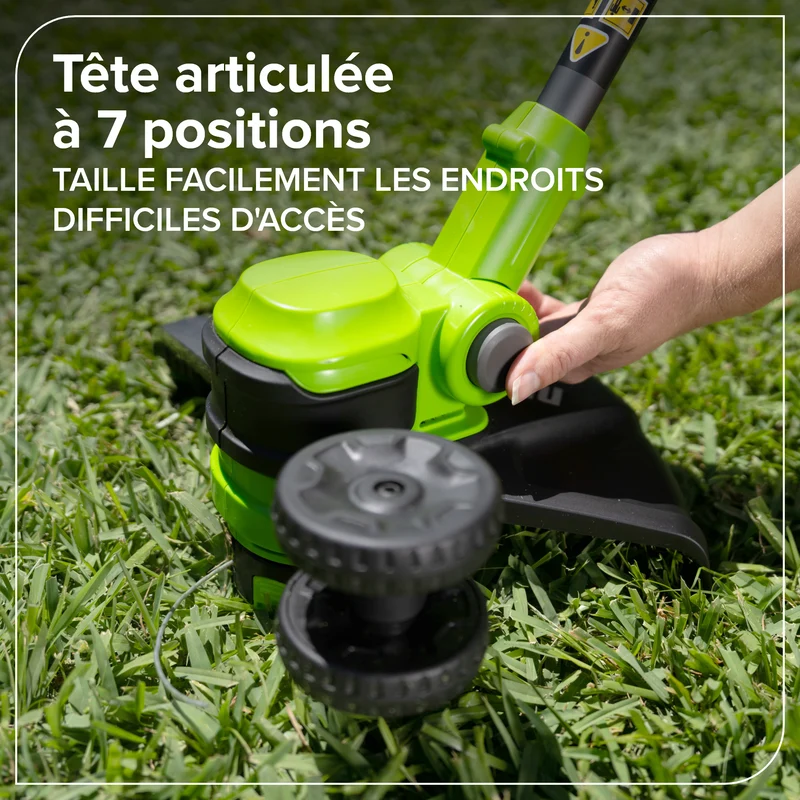 24V 13" Brushless String Trimmer, 4.0Ah 21700 Battery and 65W Type-C Charger with 3-FT Cable Included
