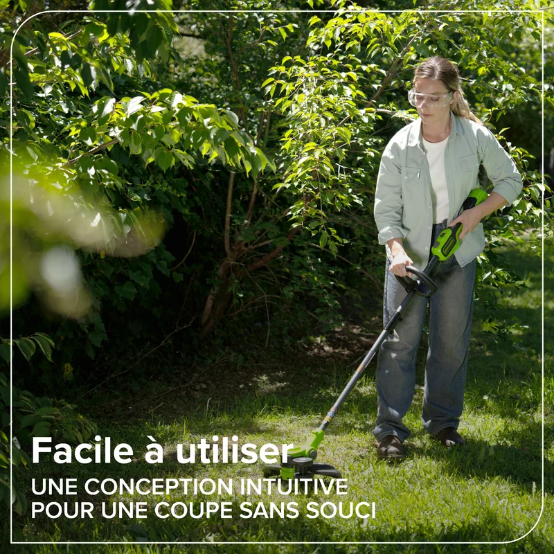 24V 13" Brushless String Trimmer, 4.0Ah 21700 Battery and 65W Type-C Charger with 3-FT Cable Included