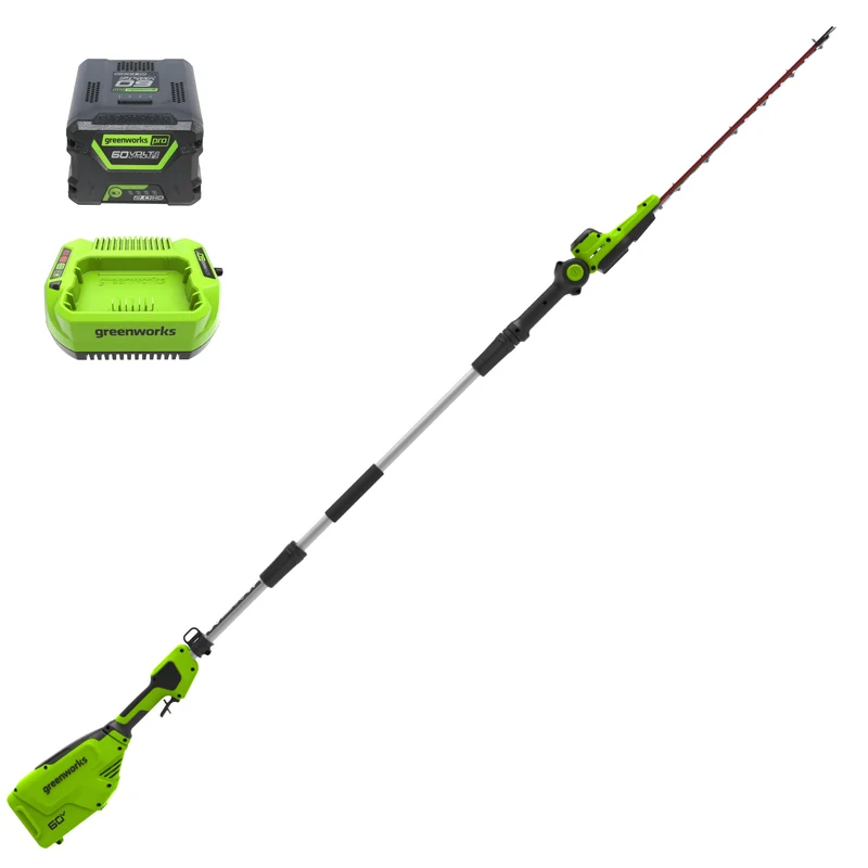 60V 20" Cordless Battery Pole Hedger, 2.0Ah Battery and 3A Charger Included