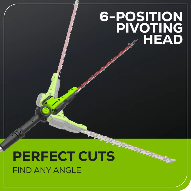 60V 20" Cordless Battery Pole Hedger, 2.0Ah Battery and 3A Charger Included
