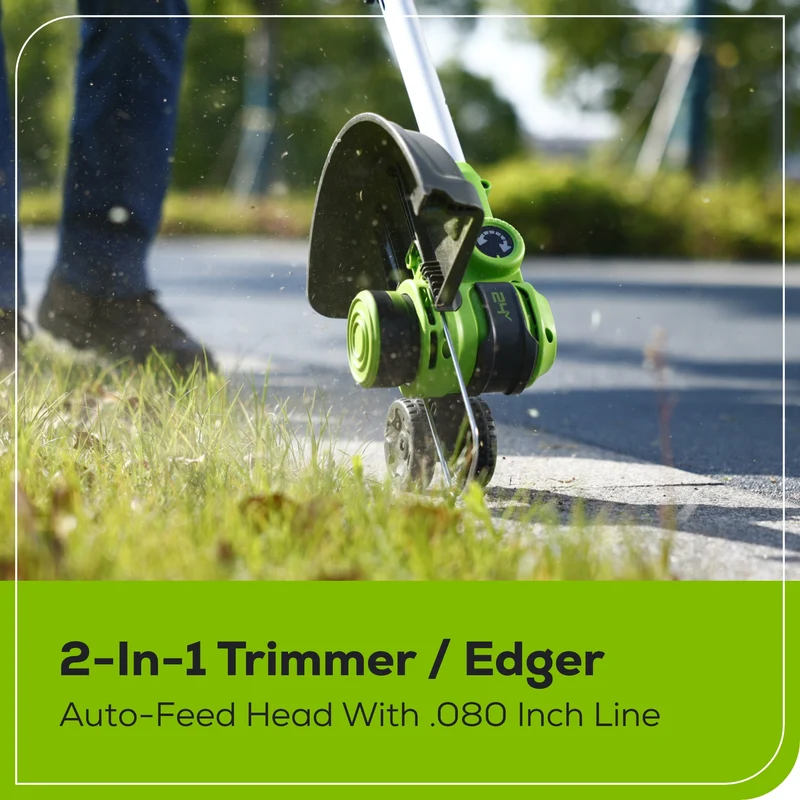 24V 13" Cordless Battery String Trimmer, 4.0Ah Battery and Charger Included