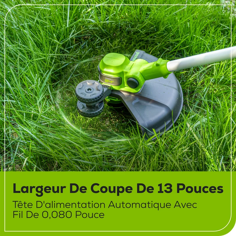 24V 13" Cordless Battery String Trimmer, 4.0Ah Battery and Charger Included