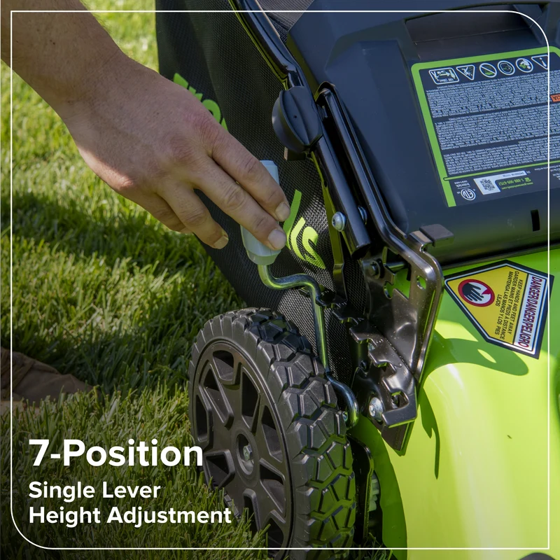 48V (24V x 2) 21" Brushless Self-Propelled Mower, (2) 5Ah USB Batteries and 4A Dual Port Charger
