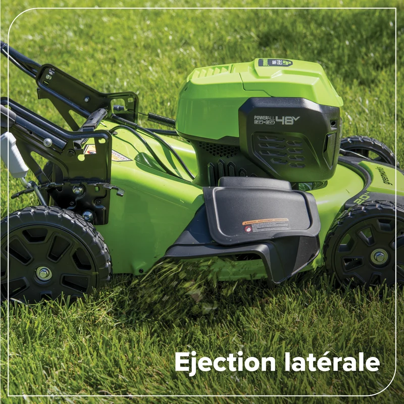 48V (24V x 2) 21" Brushless Self-Propelled Mower, (2) 5Ah USB Batteries and 4A Dual Port Charger
