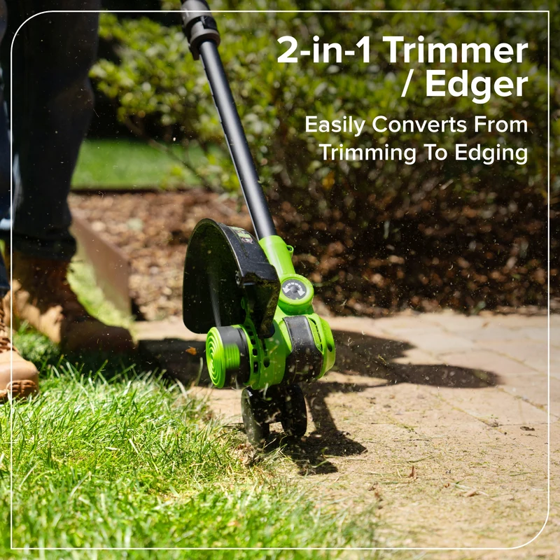 24V 12" Brushless String Trimmer, 3.0Ah Battery and 65W Type-C Charger with 3-ft Cable Included