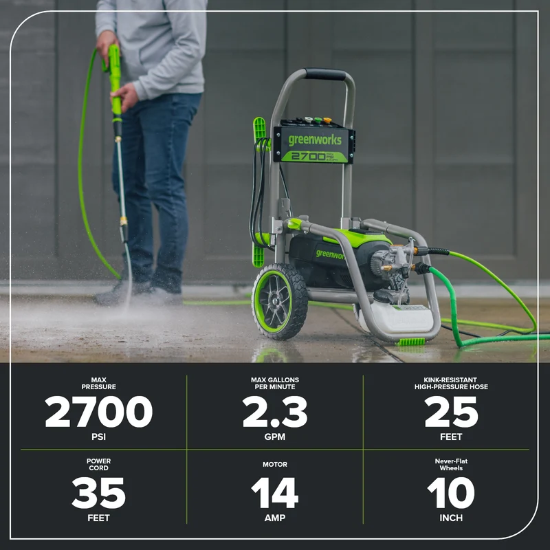 2700 PSI 2.3 GPM Max Brushless Electric Pressure Washer