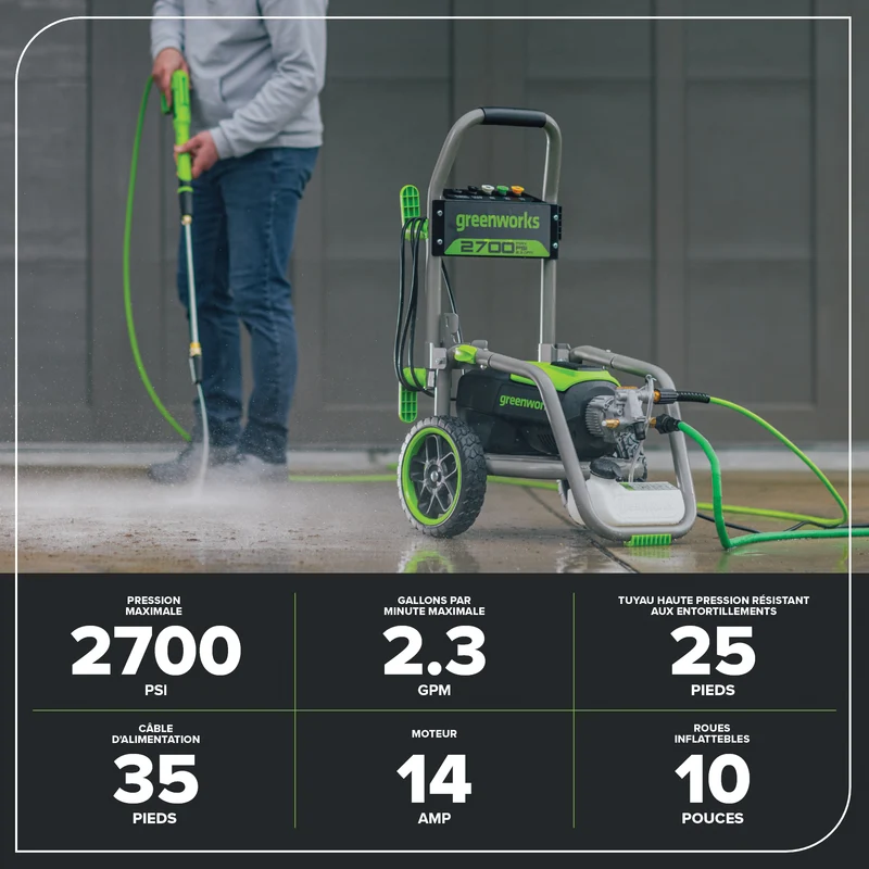 2700 PSI 2.3 GPM Max Brushless Electric Pressure Washer