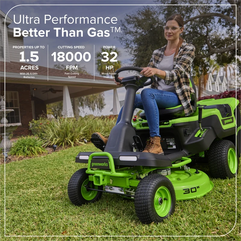 80V 30" CrossoverT Riding Lawn Tractor, (4) 6.0Ah Batteries and 600 Watt Charger Included | CRT308