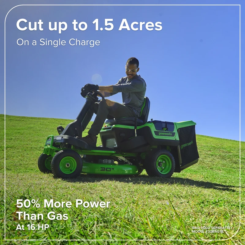 80V 30" CrossoverT Riding Lawn Tractor, (4) 6.0Ah Batteries and 600 Watt Charger Included | CRT308