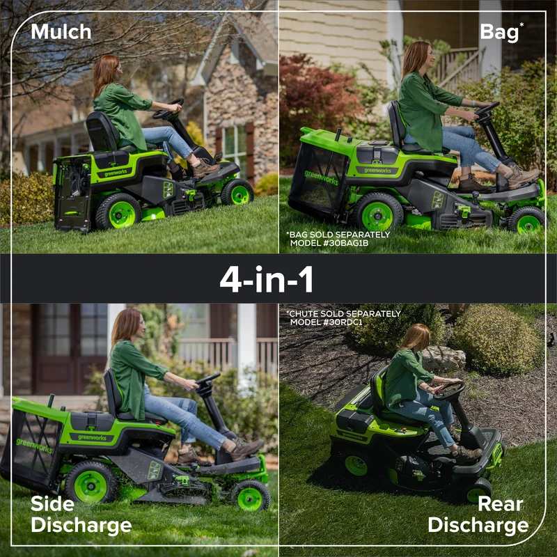 80V 30" CrossoverT Riding Lawn Tractor, (4) 6.0Ah Batteries and 600 Watt Charger Included | CRT308