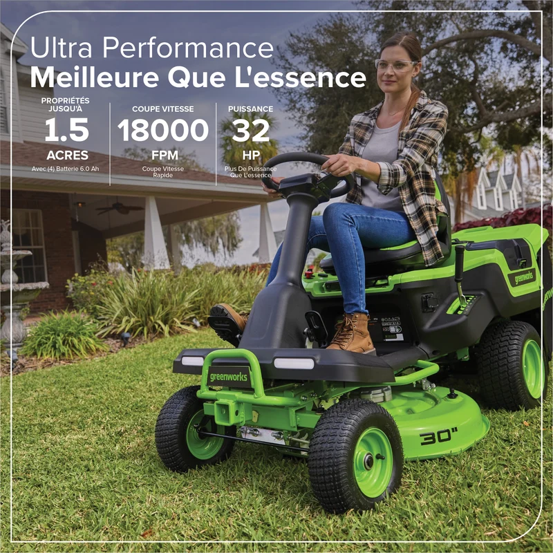 80V 30" CrossoverT Riding Lawn Tractor, (4) 6.0Ah Batteries and 600 Watt Charger Included | CRT308