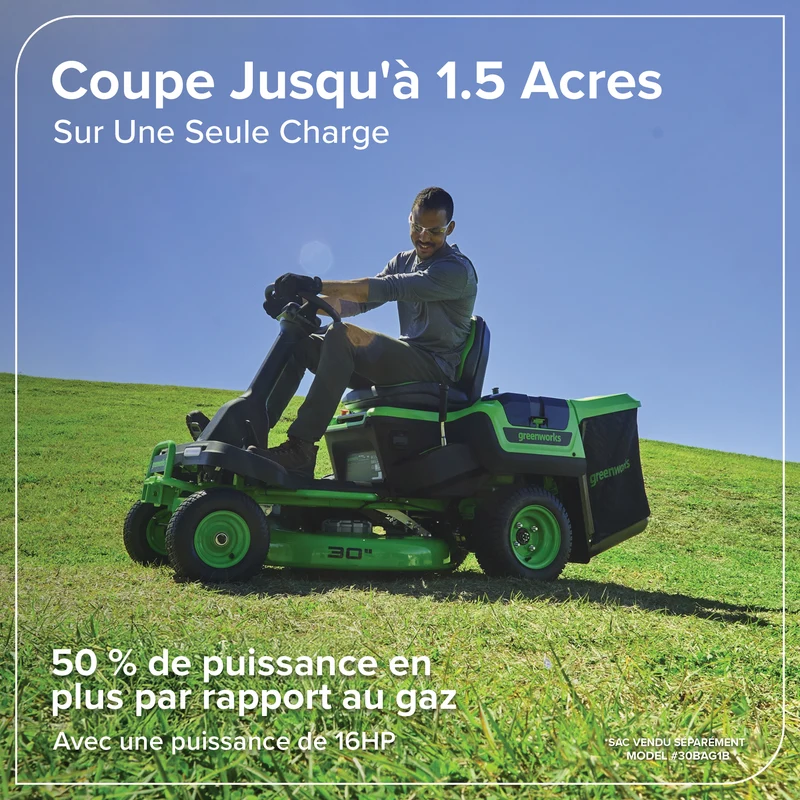 80V 30" CrossoverT Riding Lawn Tractor, (4) 6.0Ah Batteries and 600 Watt Charger Included | CRT308