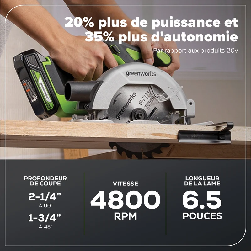 24V Brushless 6- 1/2'' Circular Saw (Tool Only)