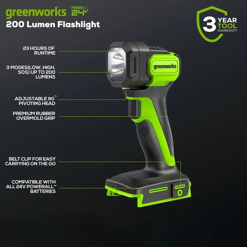 24V High Intensity LED Flashlight (Tool Only)