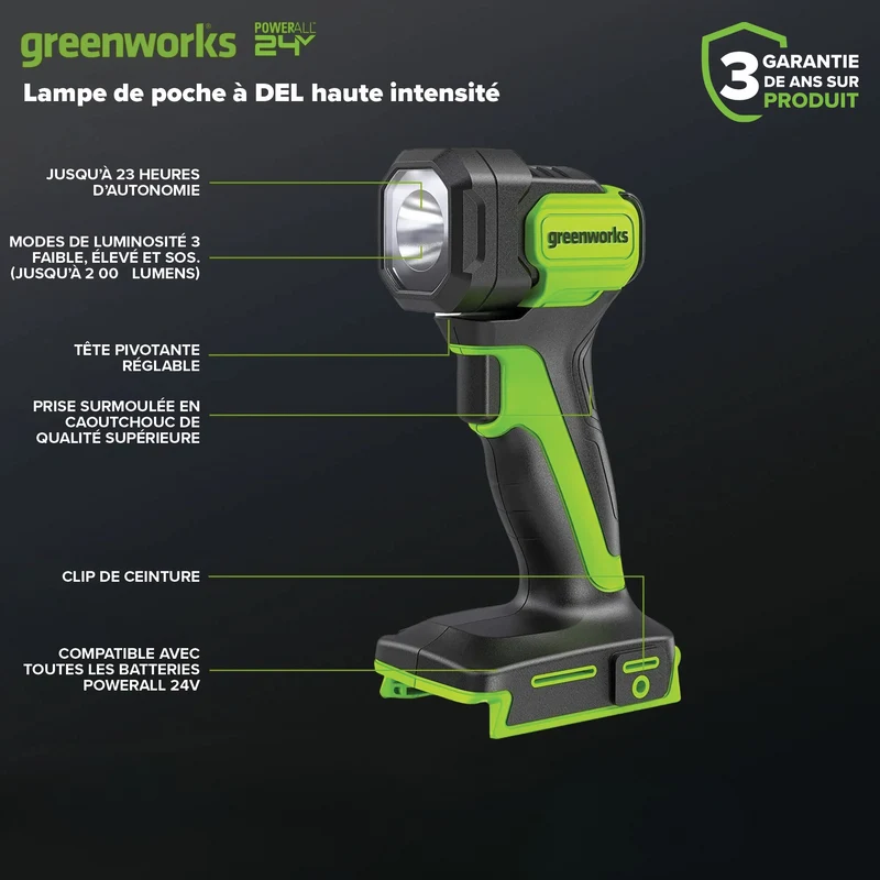 24V High Intensity LED Flashlight (Tool Only)