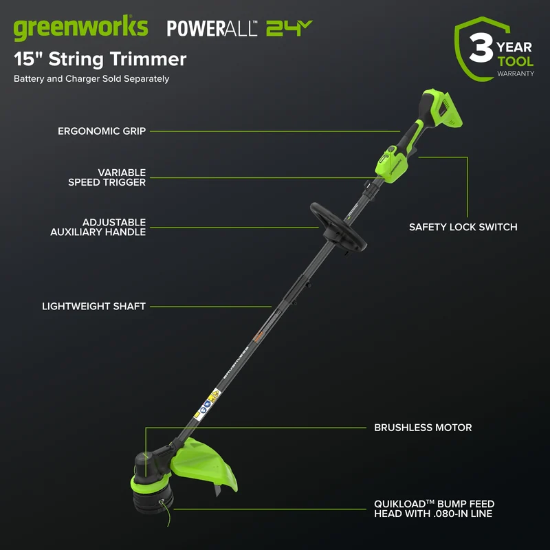 24V 15" Brushless String Trimmer (Tool Only)