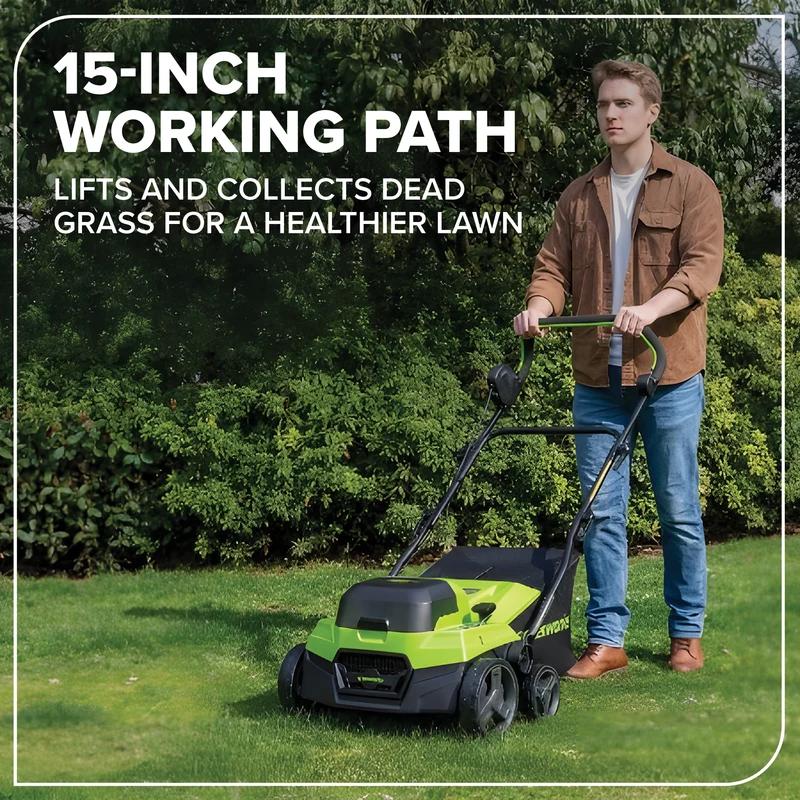 48V (24V x 2) 15" Brushless Dethatcher / Scarifier (Tool Only)