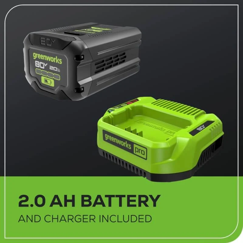 80V 16" Front Mounted String Trimmer, 2.0Ah Battery and Charger Included