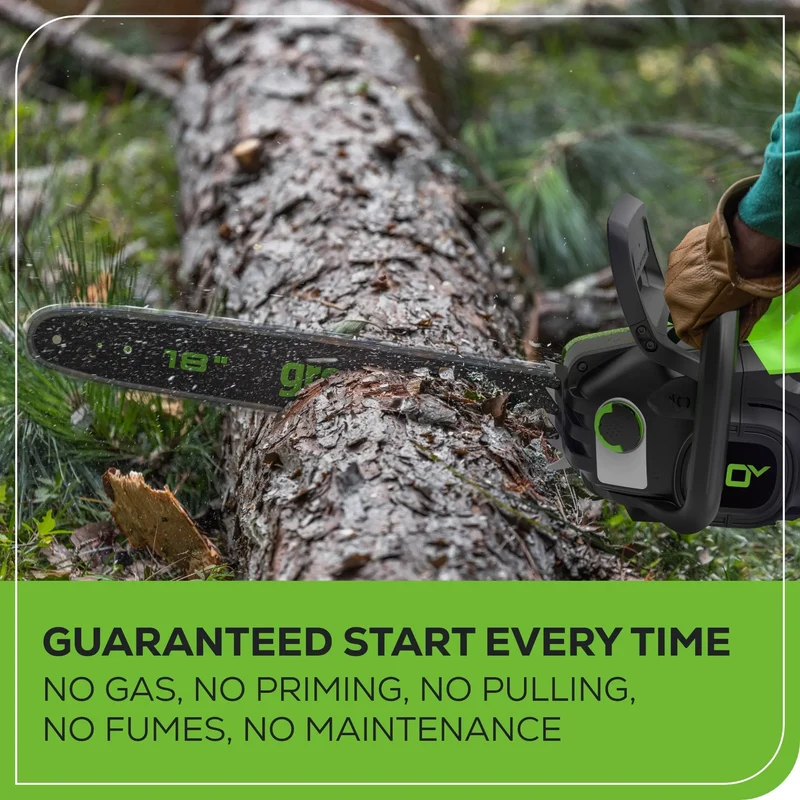 80V 18" Brushless Cordless Chainsaw, 4.0Ah Battery and Charger Included