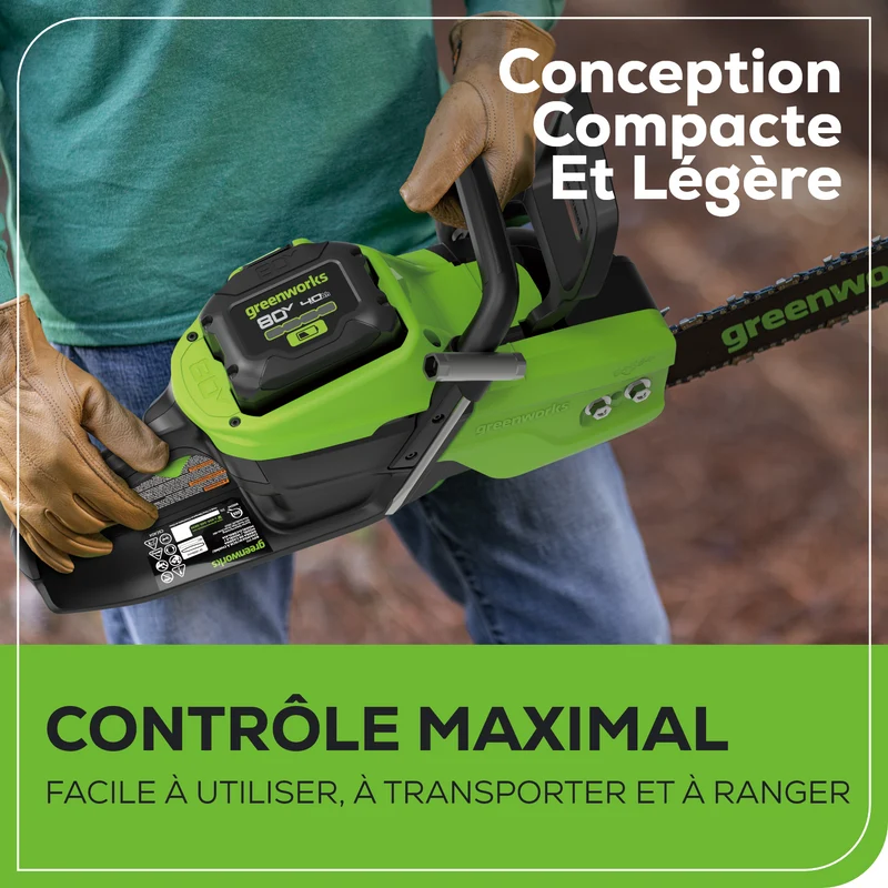 80V 18" Brushless Cordless Chainsaw, 4.0Ah Battery and Charger Included
