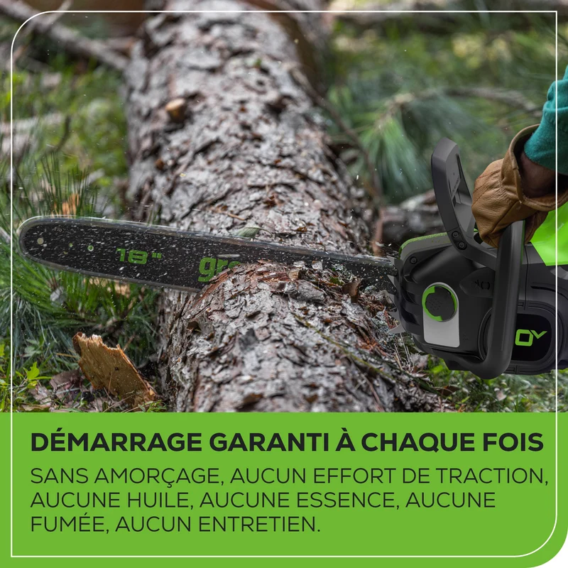 80V 18" Brushless Cordless Chainsaw, 4.0Ah Battery and Charger Included
