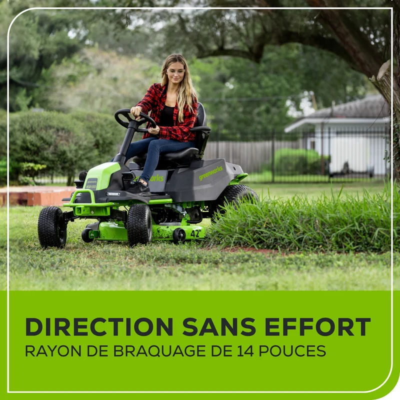 Greenworks Pro 80V 42" Electric Lawn Tractor, Riding Mower, (4) 5.0Ah Batteries and 600W Plug in Charger Included | CRT4282