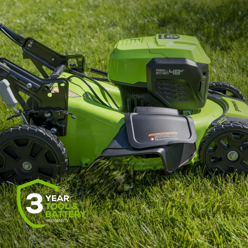 48V (24V x 2) 20" Brushless Push Mower, (2) 4Ah Batteries and Dual Port Charger