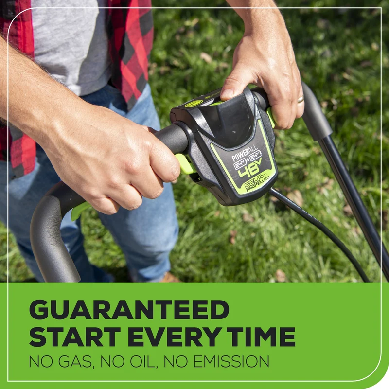 Greenworks 48V (24V x 2) 20" Mower, (2) 4.0Ah Batteries and Charger Included