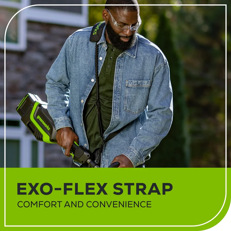 80V 17" Brushless String Trimmer, 2.0Ah Battery and Charger Included BONUS: Shoulder Strap and Extra Line