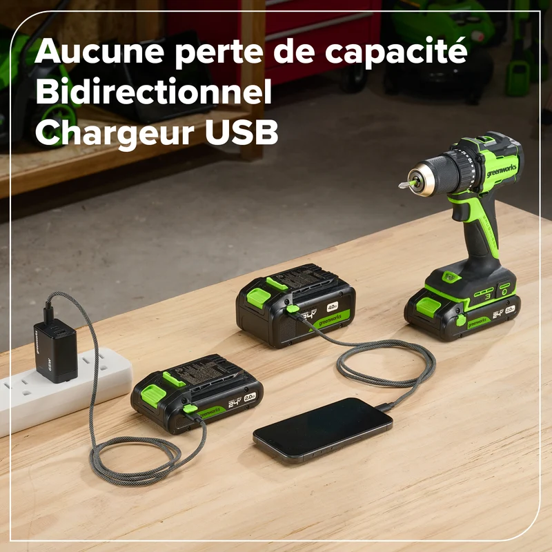 24V 1/4" 1950 in/lbs Brushless Impact Driver Kit – 2.0Ah USB-C Battery & 30W USB-C Fast Charger Included
