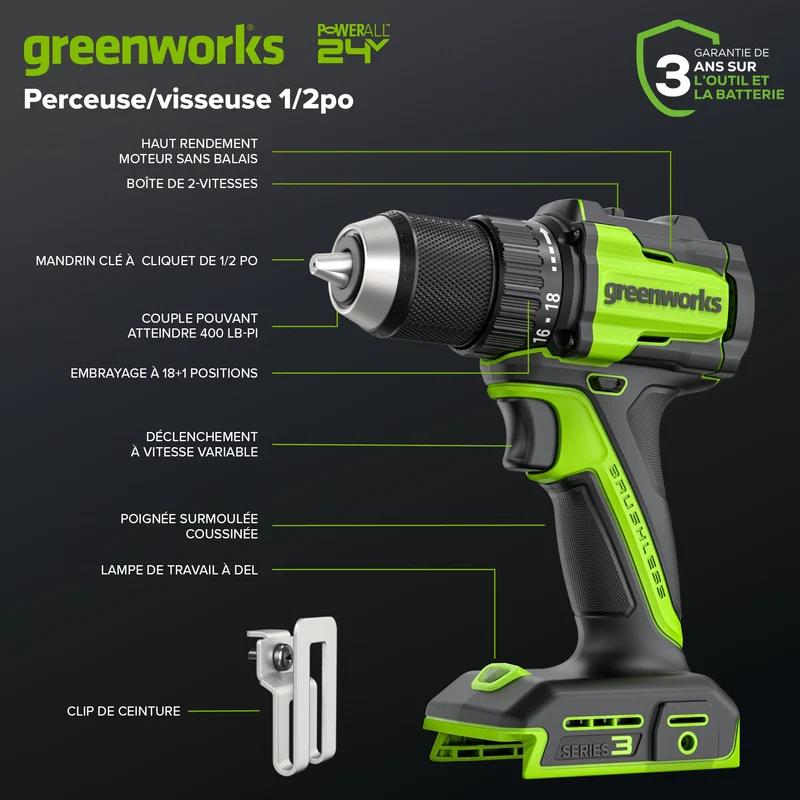 24V Brushless 10-Piece Power Tool Combo Kit, (2) 4.0Ah & (1) 2.0Ah USB-C Batteries & 65W Charger Included
